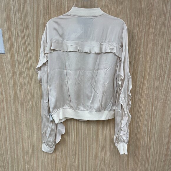 BCBGMAXAZRIA Cream Ruffle Jacket size Medium - Picture 5 of 5